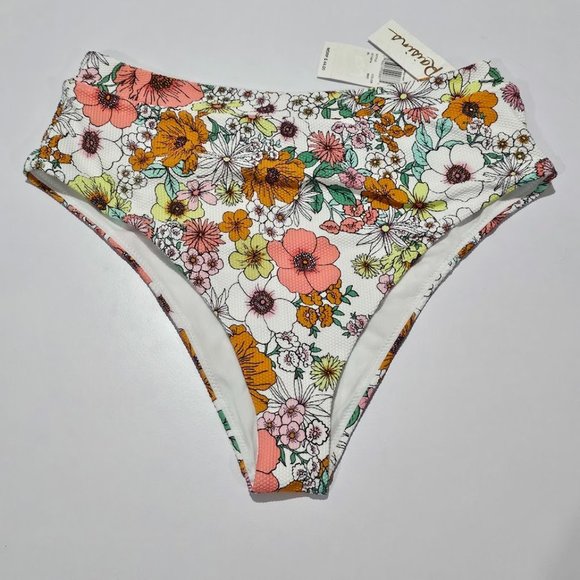 Raisins Floral-Print Textured High-Waist Bikini Bottoms Size X-Large - Picture 2 of 8